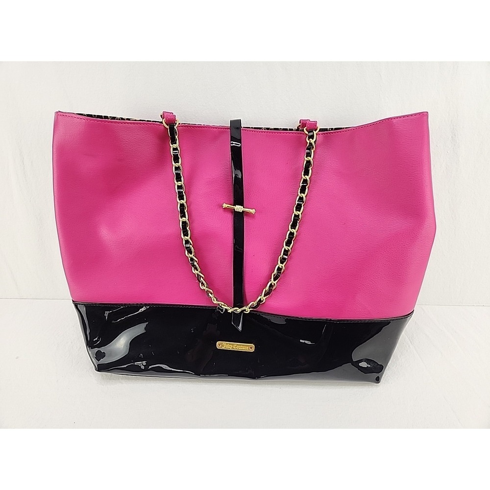 Vintage Juicy Couture Shoppers Tote Pink & Black Weekenders Bag Y2K
